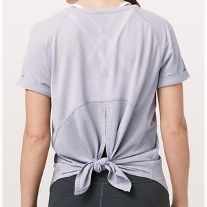 Lululemon open back tie up tee